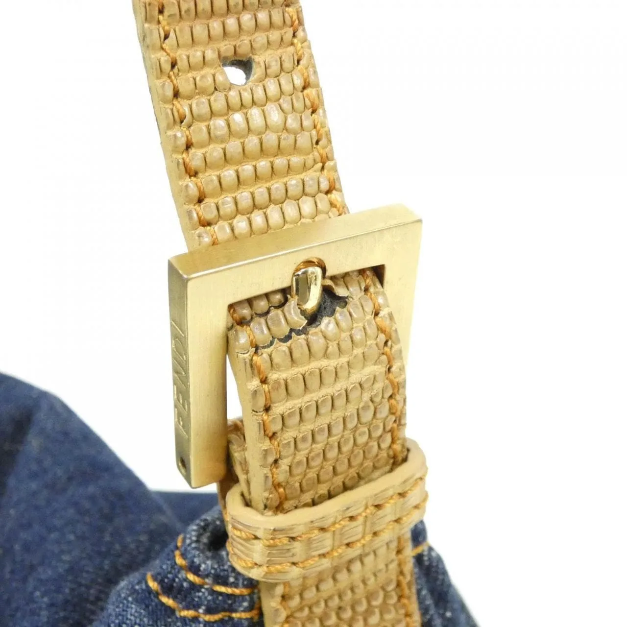 FENDI Baguette 8BR001 Shoulder Denim Bordeaux Denim Rank A - Thumbnail 6