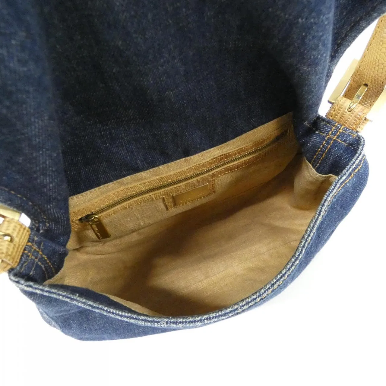 FENDI Baguette 8BR001 Shoulder Denim Bordeaux Denim Rank A - Thumbnail 8