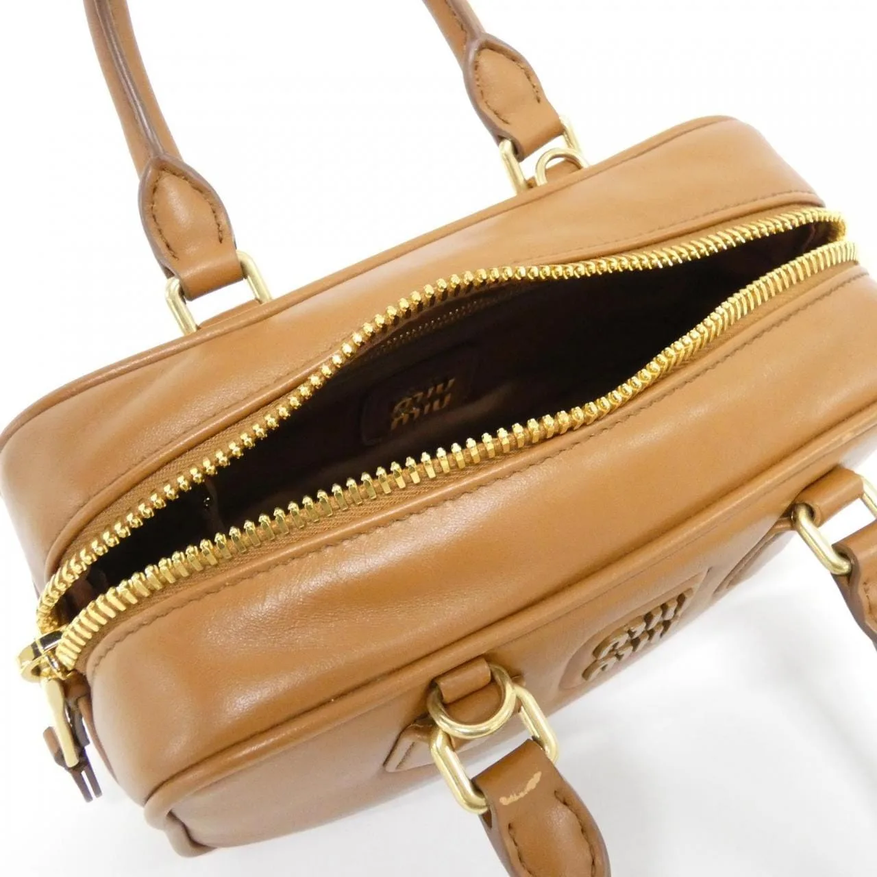 MIU MIU 5BB142 Handbag Cognac 中古品A - 縮圖 6