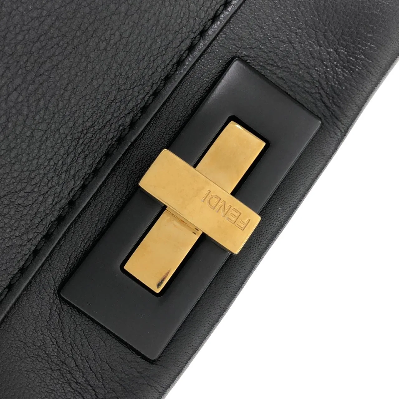 FENDI Peekaboo 8BN290 3ZN Handbag Black Rank B - Thumbnail 6