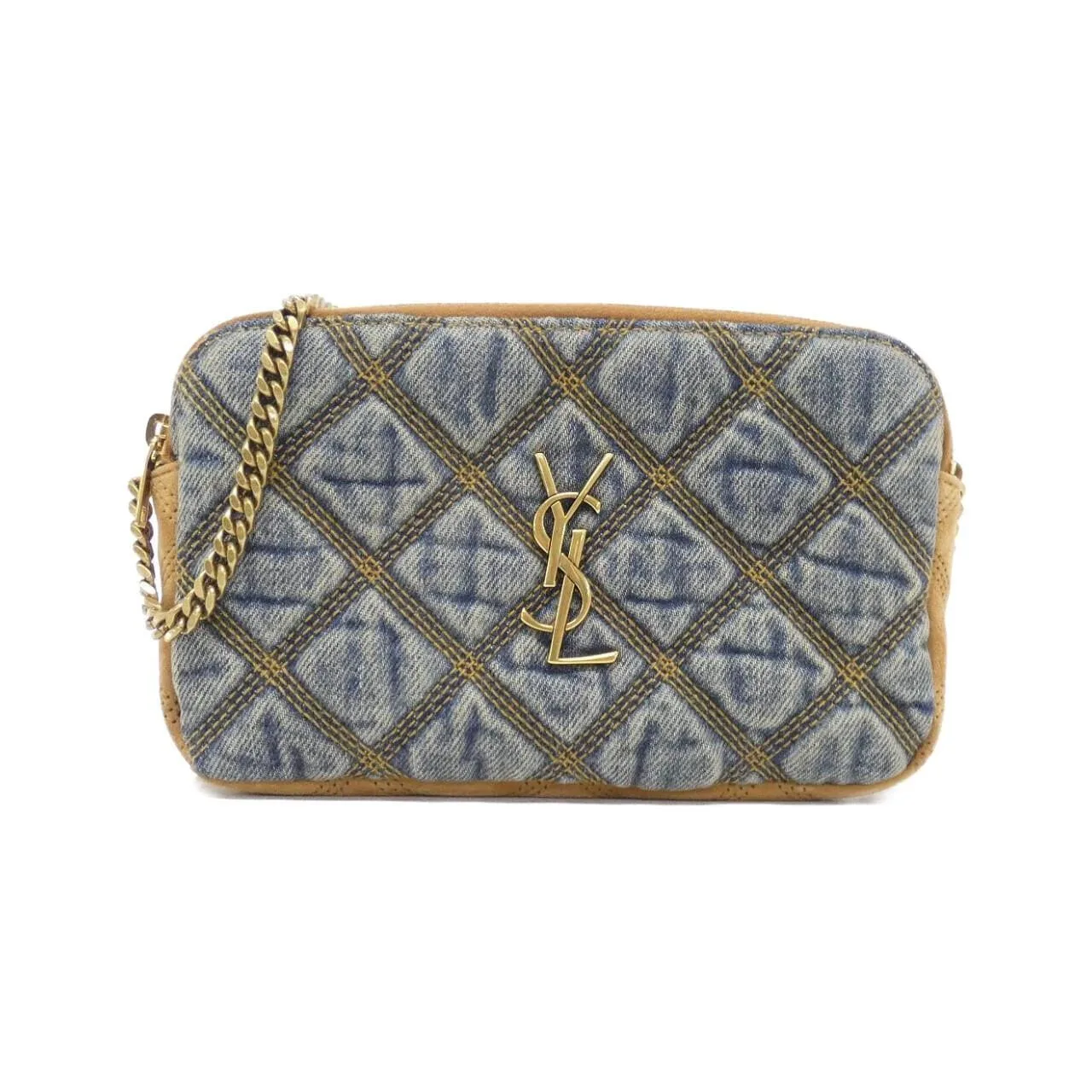 SAINT LAURENT 608941 Shoulder Denim Brown