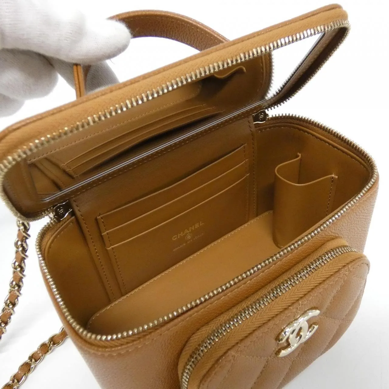 CHANEL Timeless Classic AP2912 Handbag Grained Calfskin Brown Grained Calfskin Rank A - Thumbnail 6