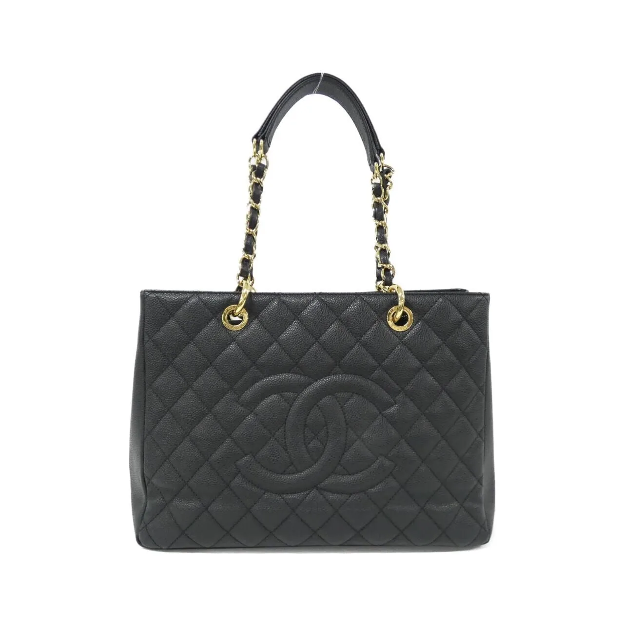 CHANEL 50995 Shoulder Grained Calfskin Black