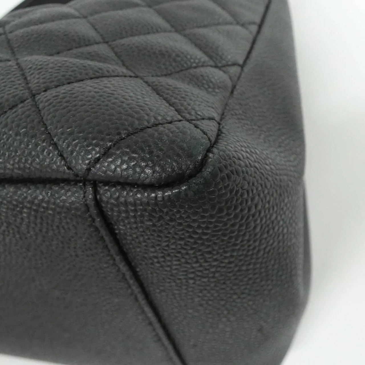CHANEL 50995 Shoulder Grained Calfskin 黑色 荔枝紋牛皮 中古品A - 縮圖 3