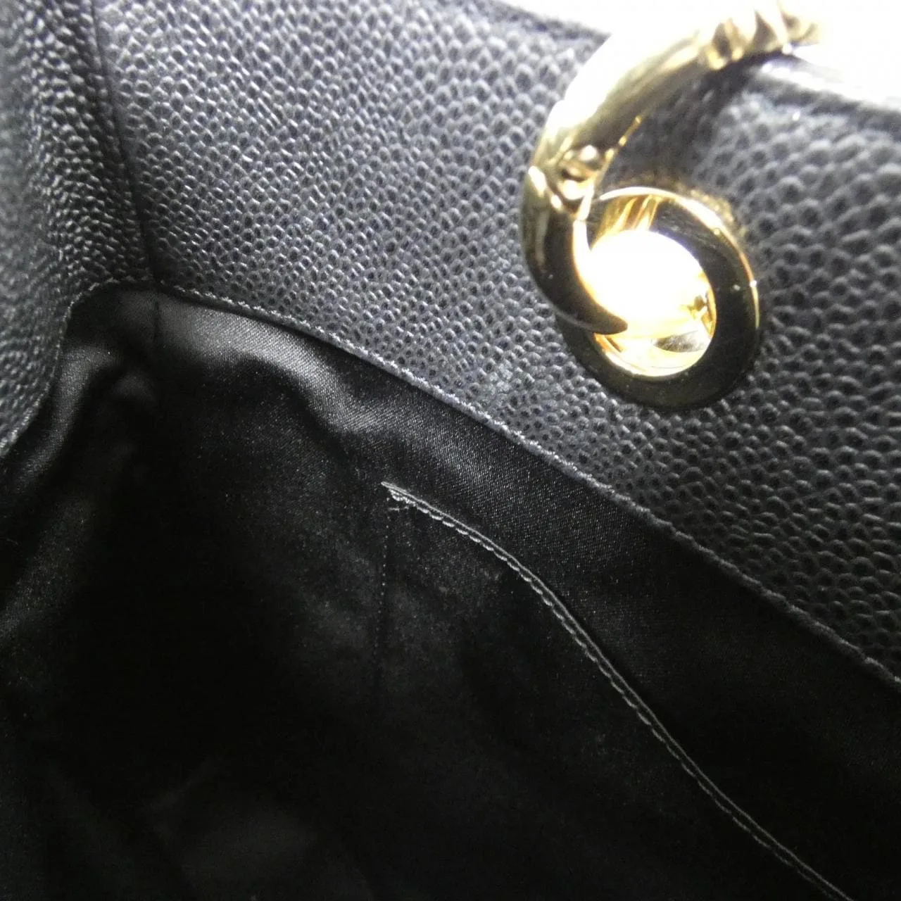 CHANEL 50995 Shoulder Grained Calfskin 黑色 荔枝紋牛皮 中古品A - 縮圖 7