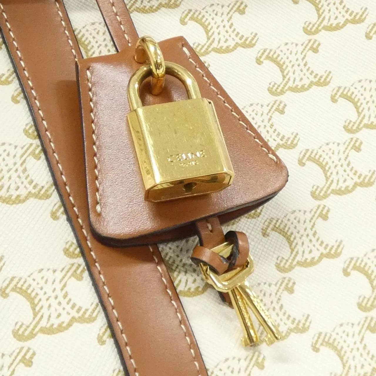 CELINE Cabas 190372CAS Boston Canvas 黑色 帆布 中古品A - 縮圖 4