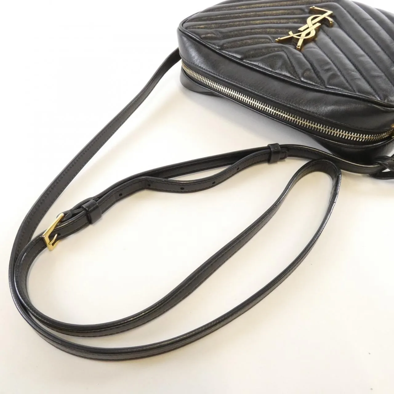 SAINT LAURENT 574494 DV707 肩背包 黑色 中古品B - 縮圖 6