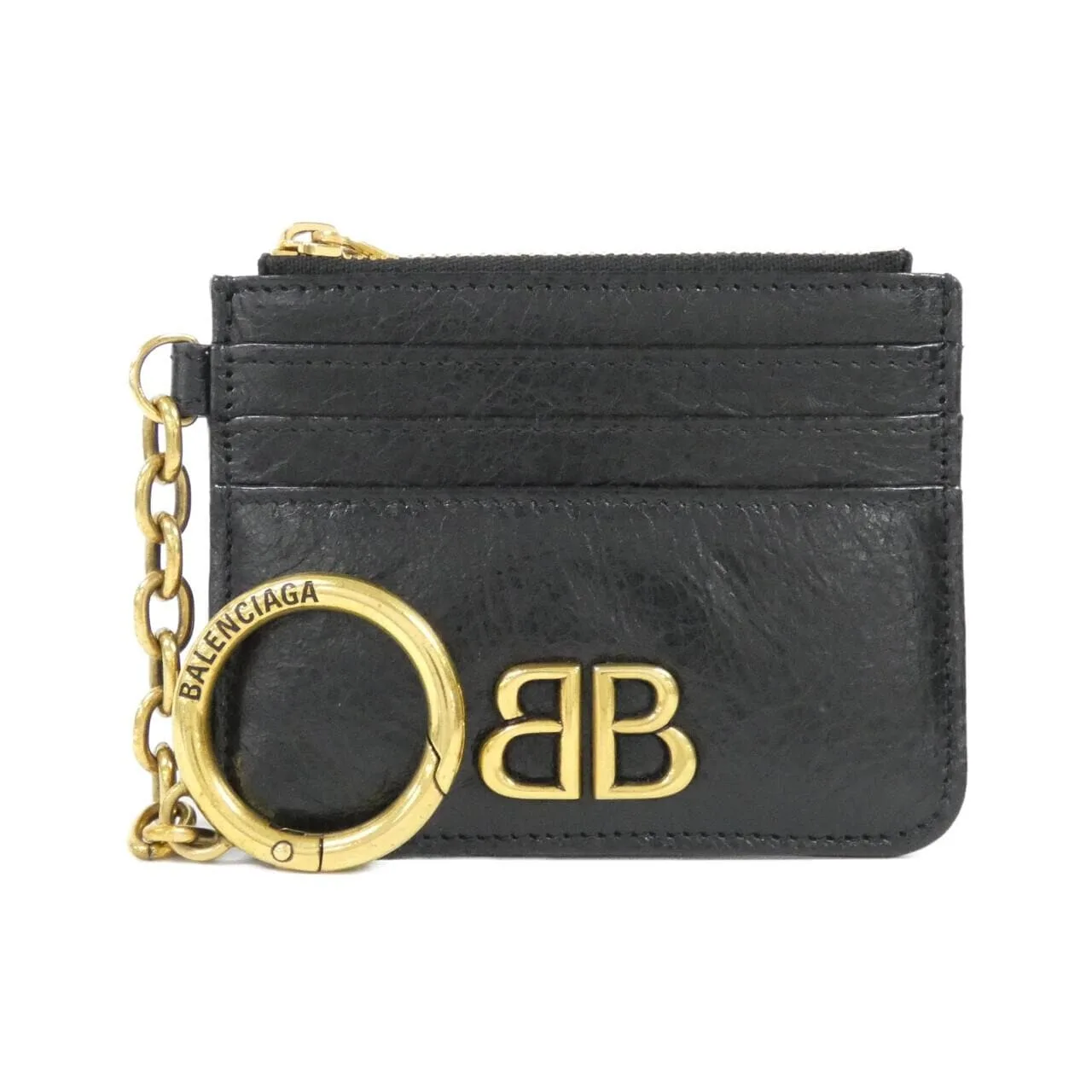 BALENCIAGA 793832 2AAXB Coin Case Lambskin Black