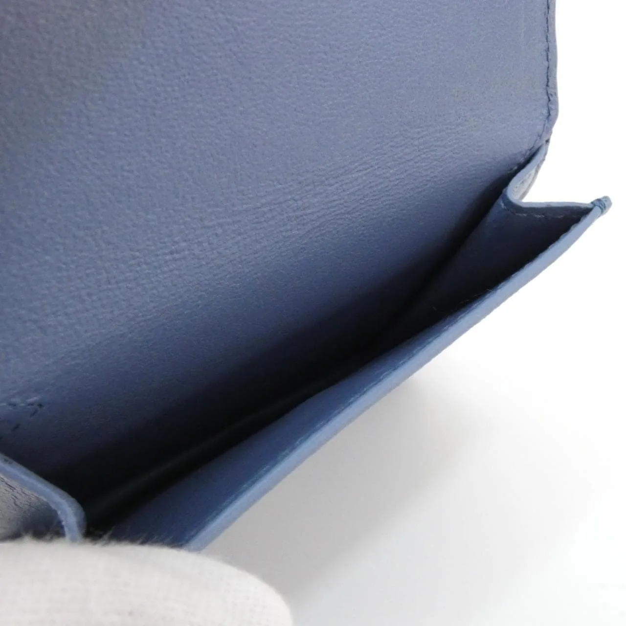 BALENCIAGA 594216 2AAFY Wallet Lambskin 藍色 羊皮 中古品A - 縮圖 5