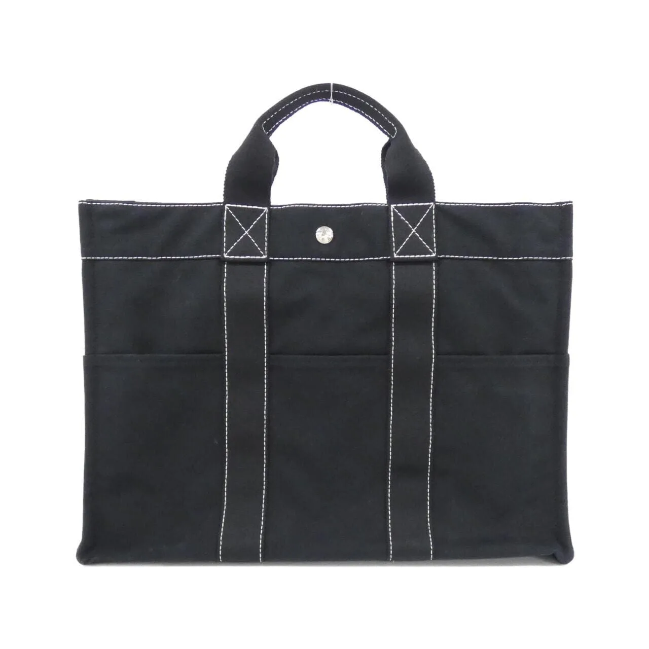 HERMES 101105M Tote Canvas Black