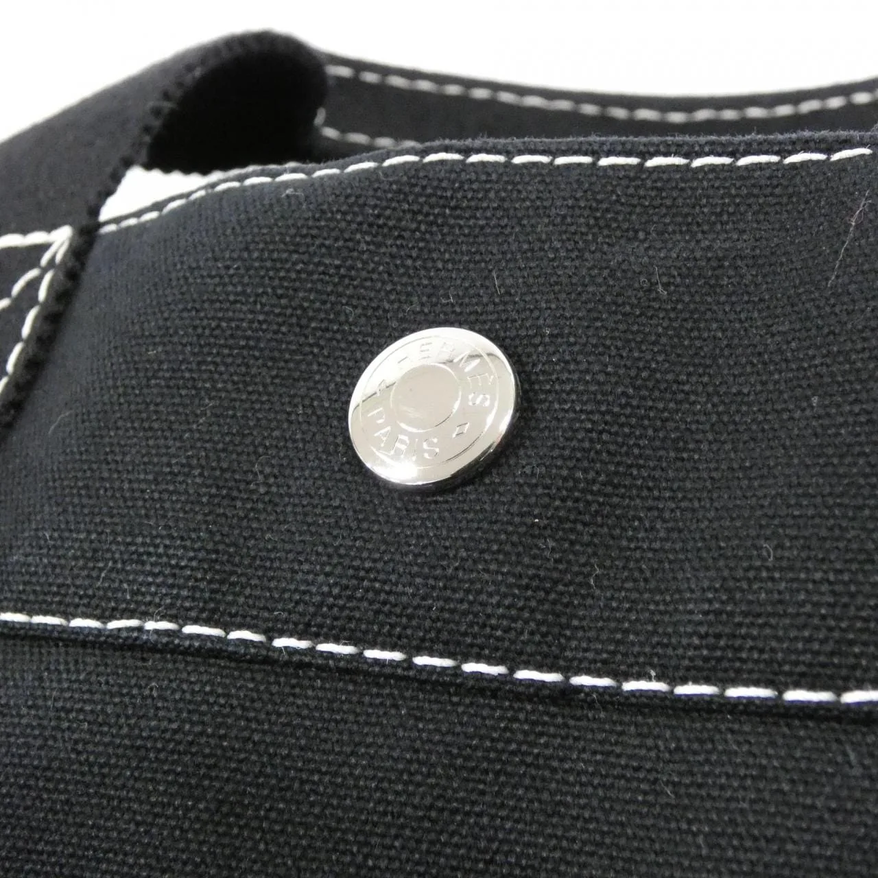 HERMES 101105M Tote Canvas 黑色 帆布 中古品A - 縮圖 6