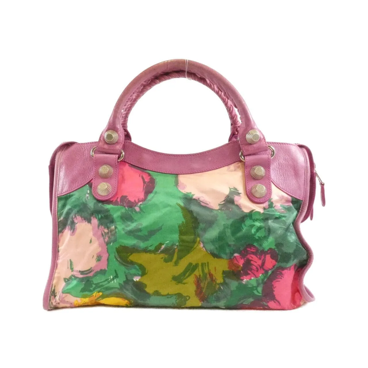 BALENCIAGA Le City 173084 FIF2N Handbag Nylon 粉色 尼龍 中古品B - 縮圖 2