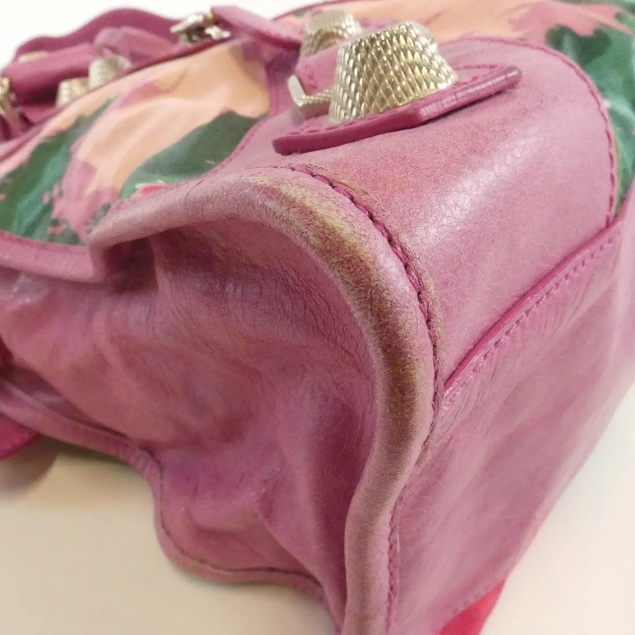 BALENCIAGA Le City 173084 FIF2N Handbag Nylon 粉色 尼龍 中古品B - 縮圖 3