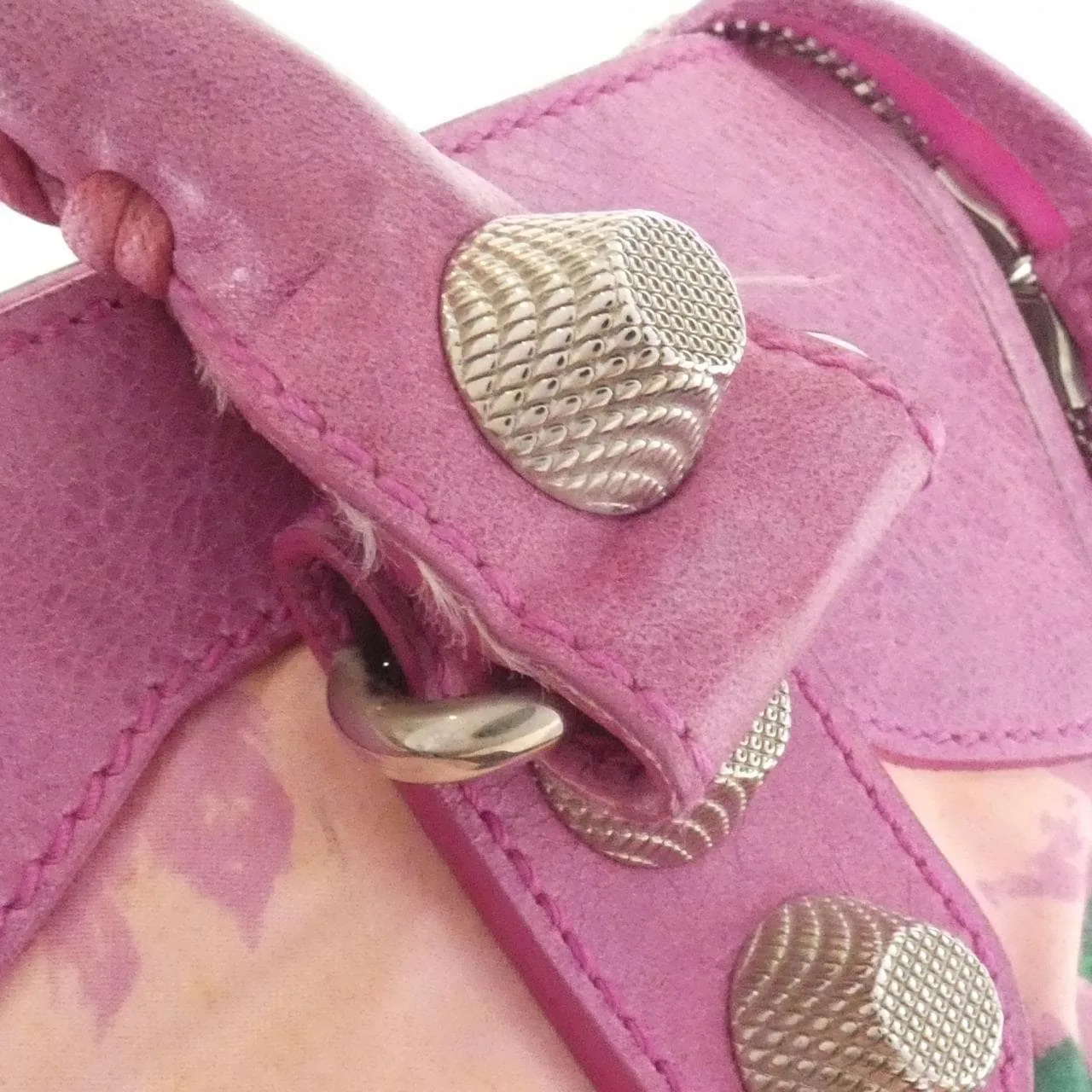 BALENCIAGA Le City 173084 FIF2N Handbag Nylon 粉色 尼龍 中古品B - 縮圖 7