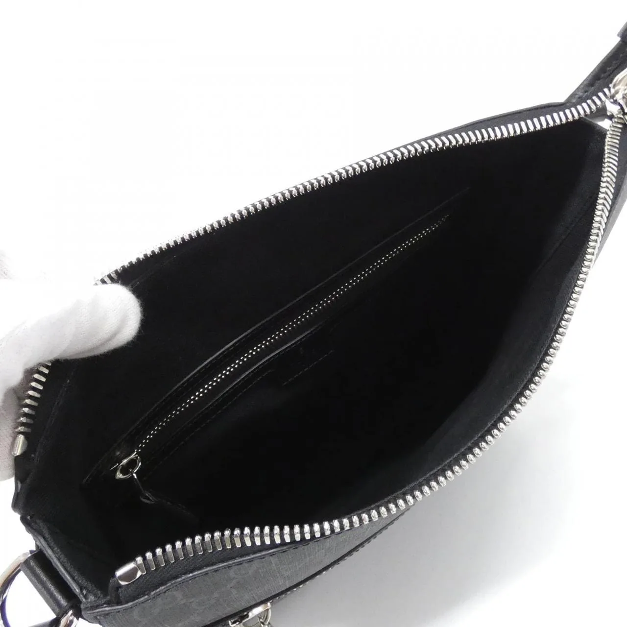 GUCCI 792081 FADJA Shoulder Canvas 黑色 帆布 中古品A - 縮圖 7