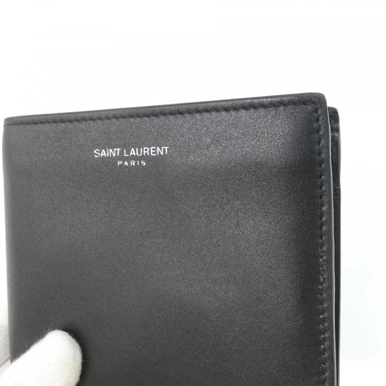SAINT LAURENT 396303 0U90N Wallet 黑色 中古品A - 縮圖 4