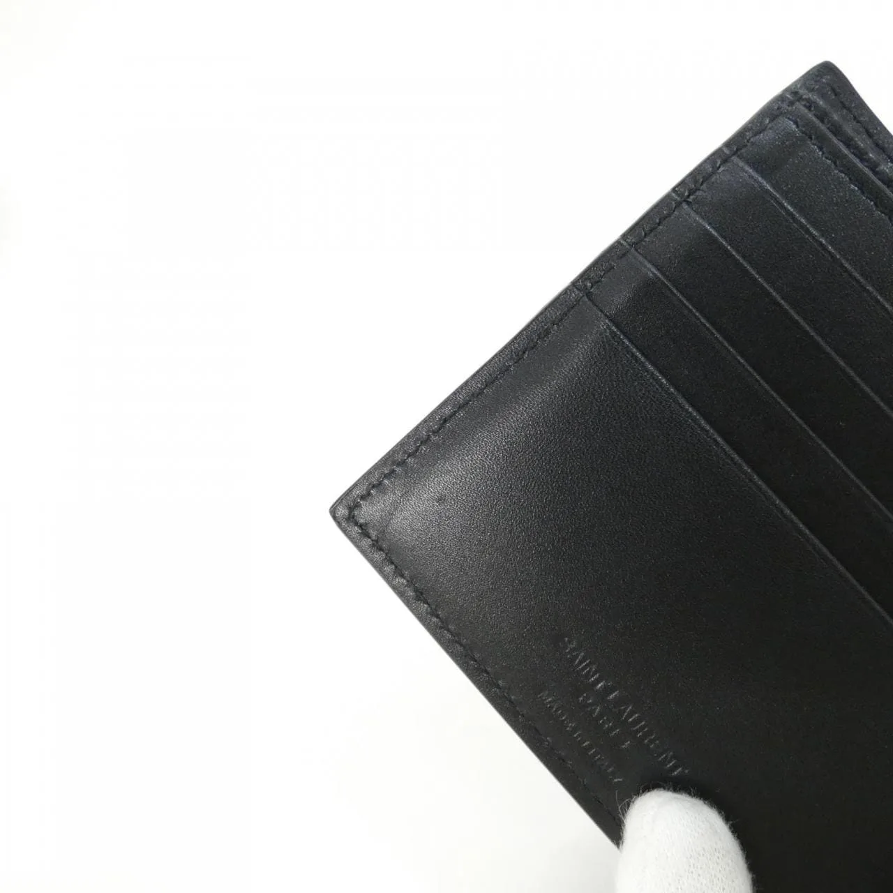 SAINT LAURENT 396303 0U90N Wallet 黑色 中古品A - 縮圖 8
