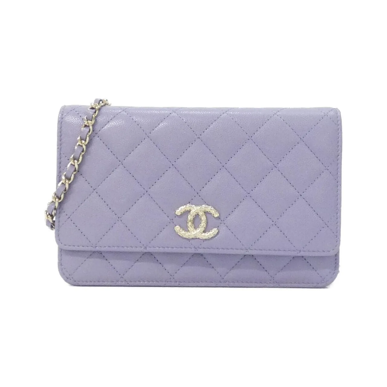 CHANEL AP4082 Wallet Grained Calfskin Purple