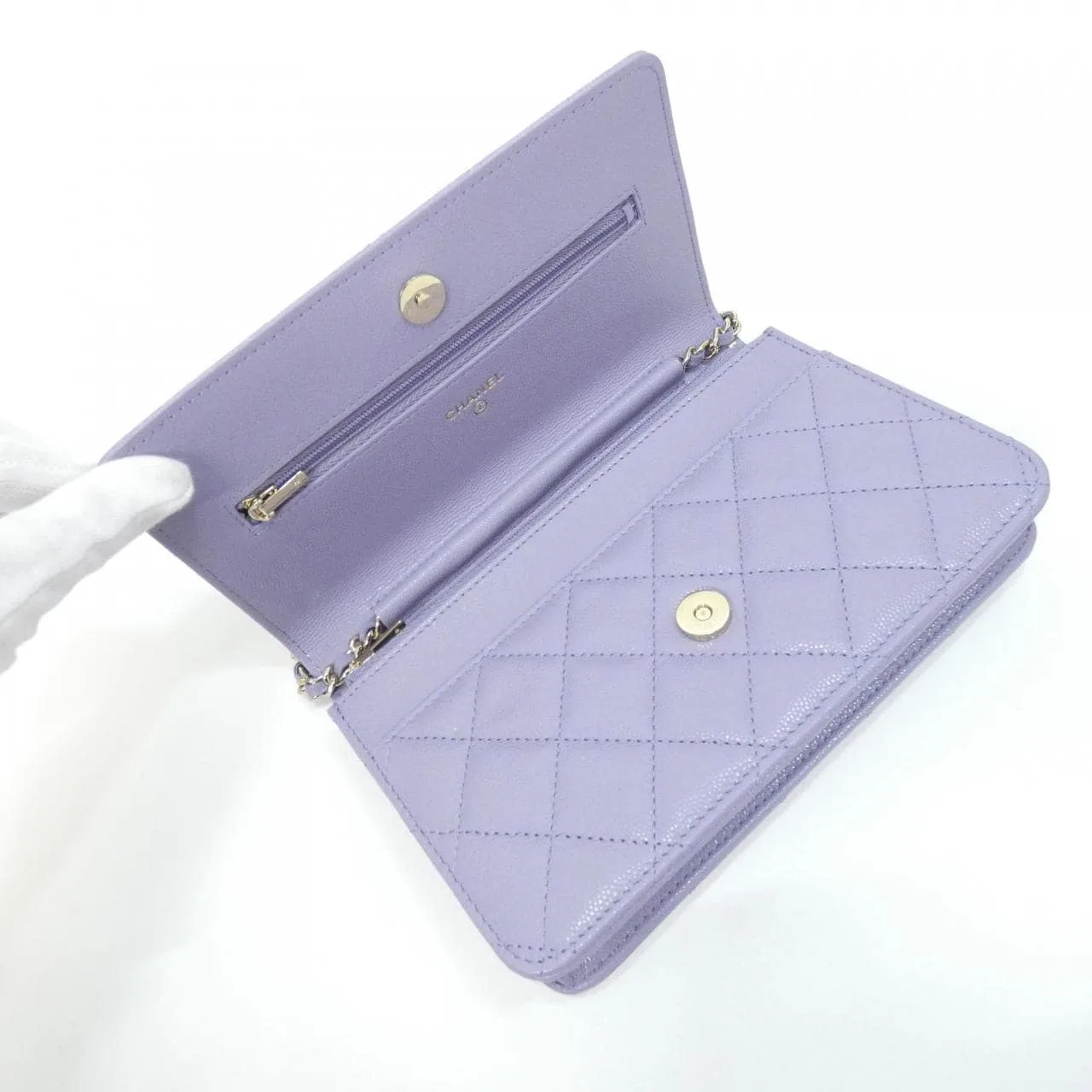 CHANEL AP4082 Wallet Grained Calfskin Purple Grained Calfskin Rank A - Thumbnail 8