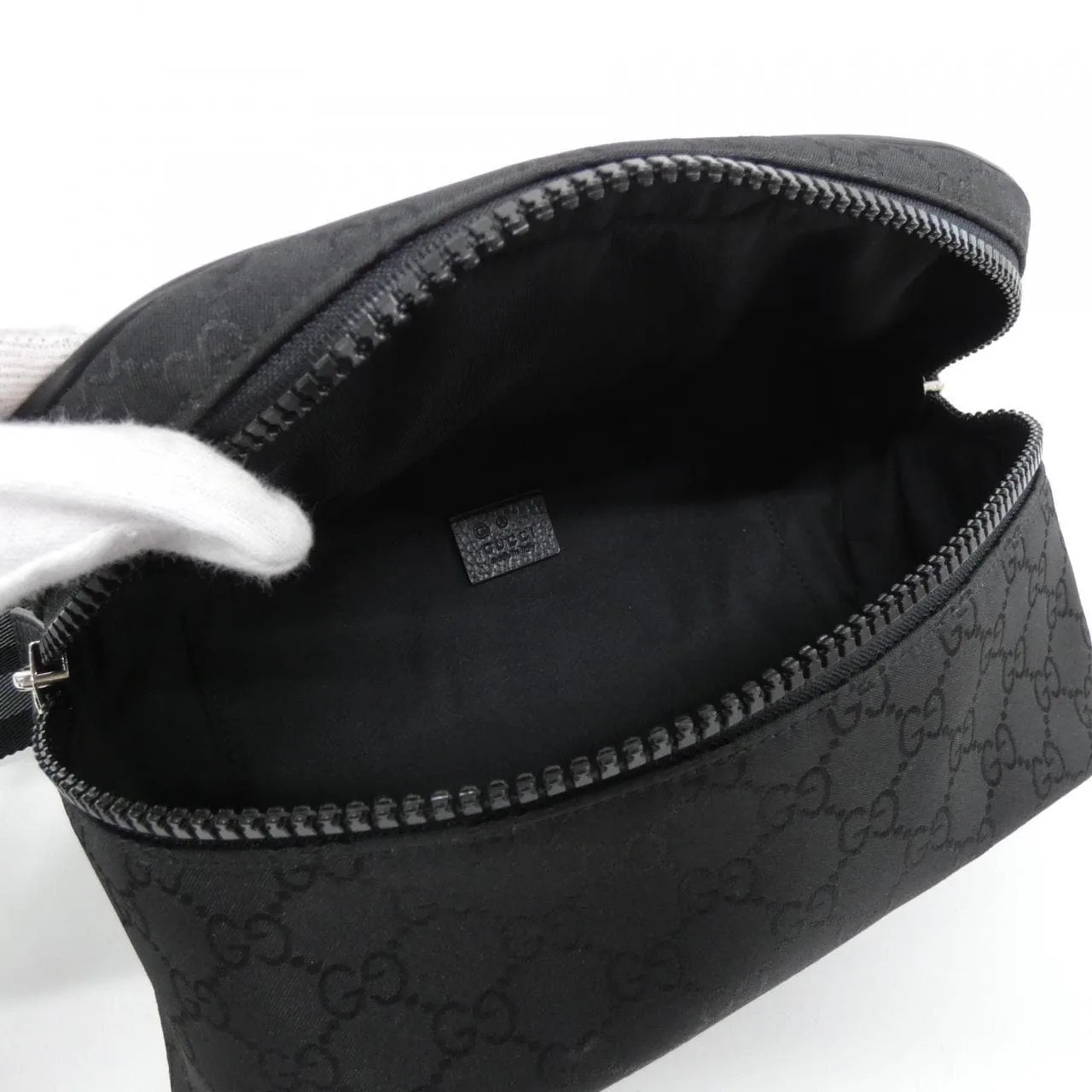 GUCCI GG Supreme 449182 G1XHN Shoulder Nylon 黑色 尼龍 中古品A - 縮圖 6