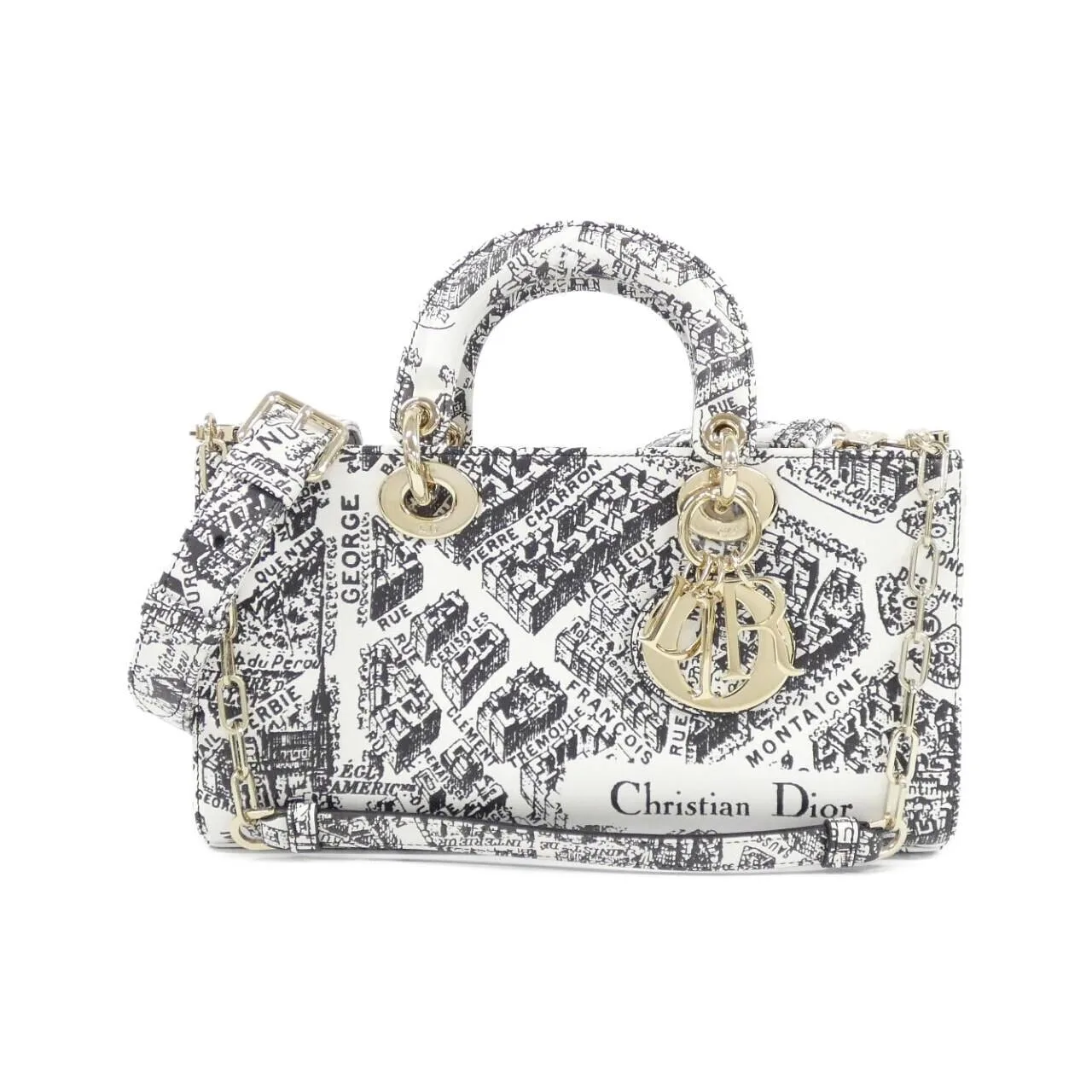 DIOR Handbag Leather Black