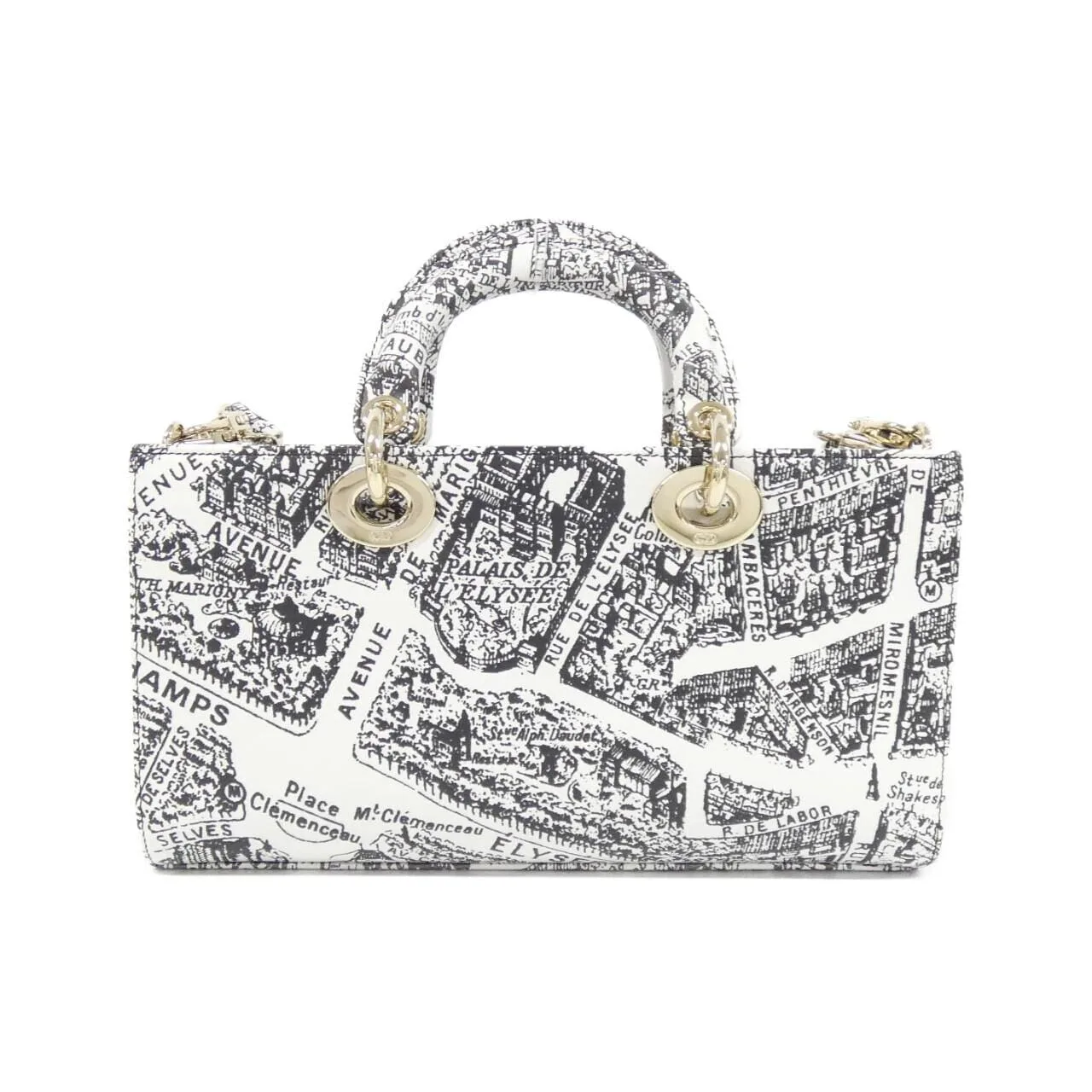 DIOR Handbag Leather 黑色 皮革 中古品A - 縮圖 2