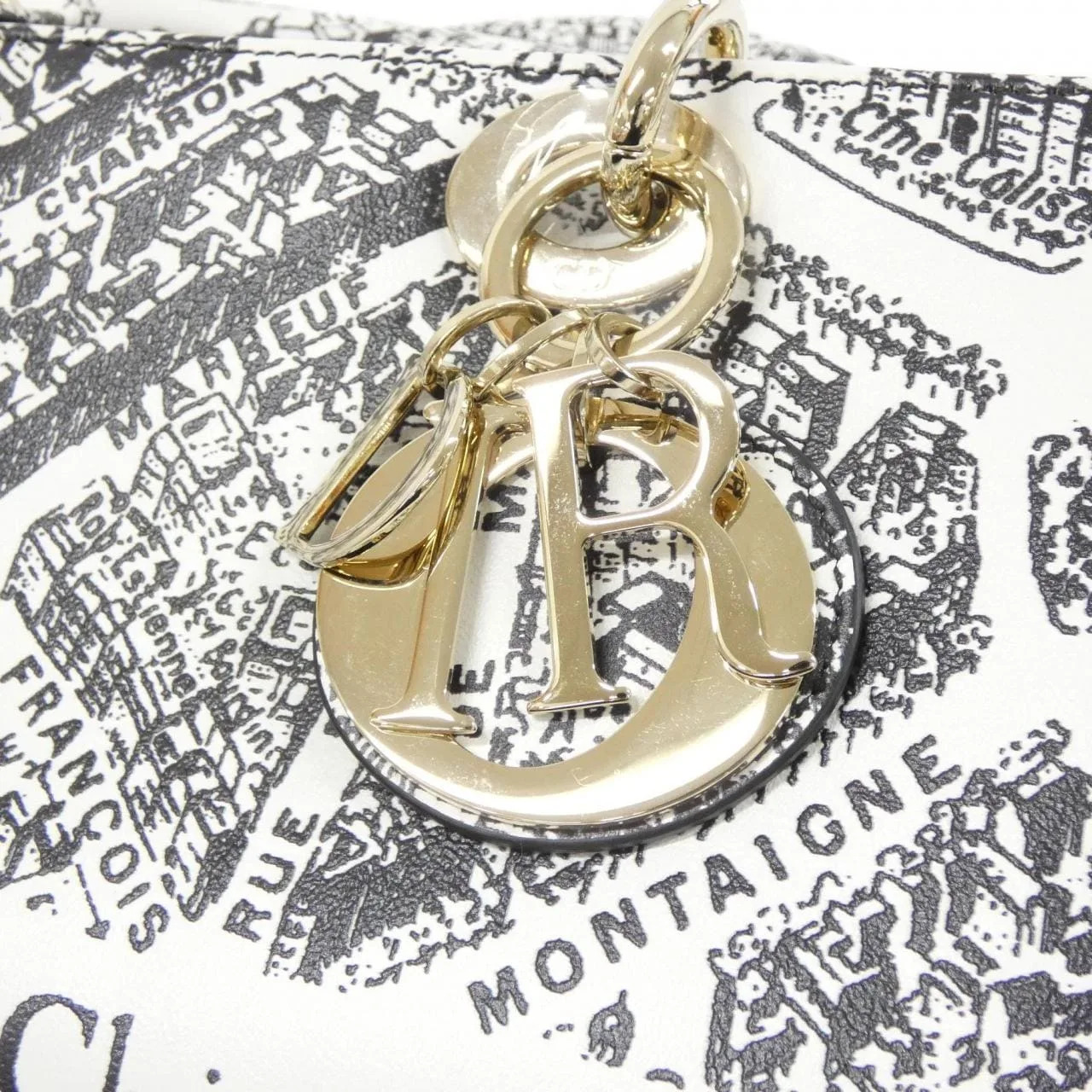 DIOR Handbag Leather 黑色 皮革 中古品A - 縮圖 4