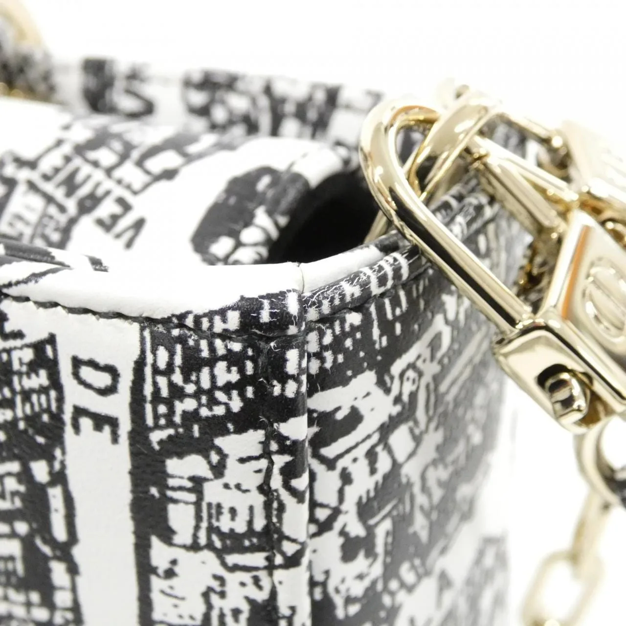 DIOR Handbag Leather 黑色 皮革 中古品A - 縮圖 6