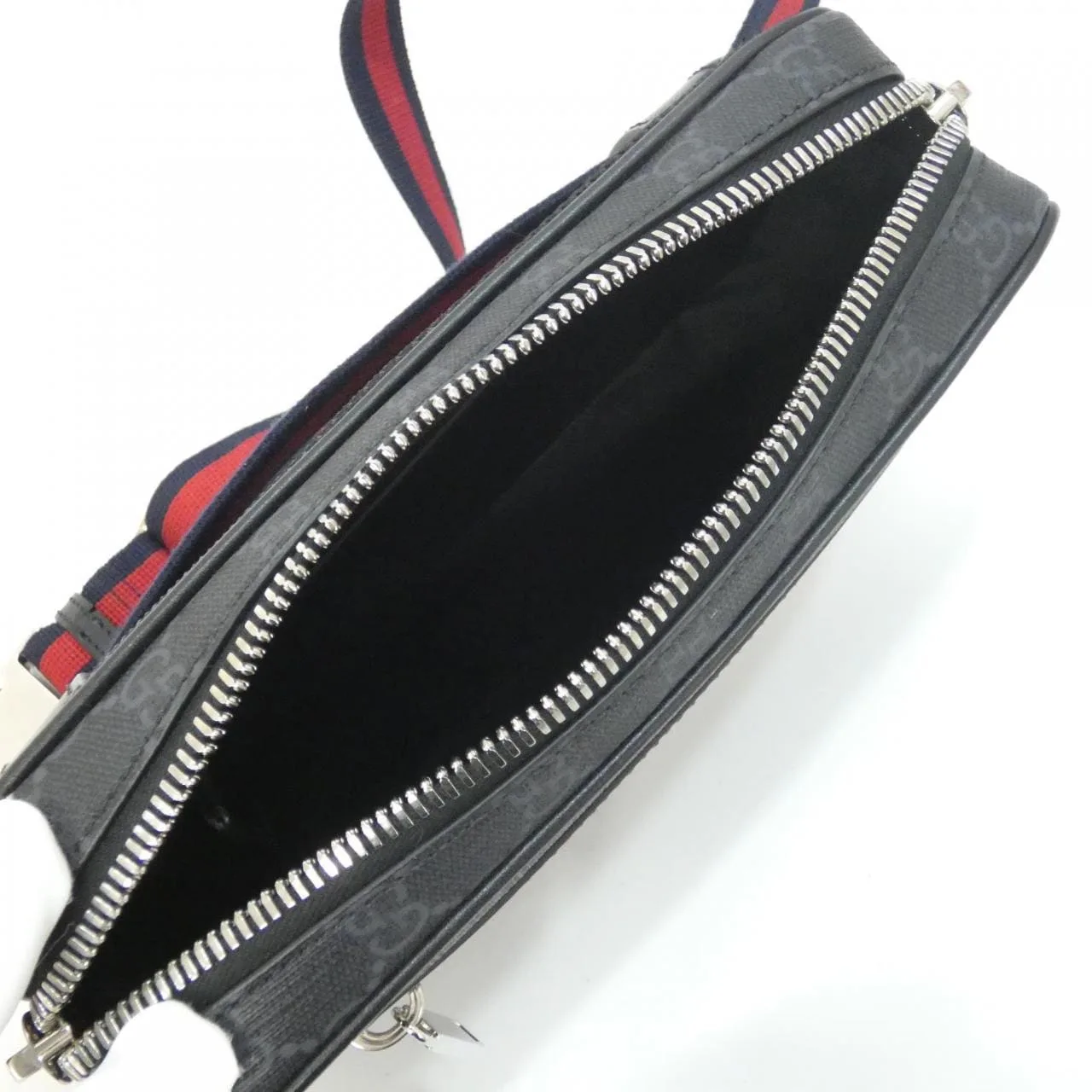 GUCCI 792094 FADJM Belt Canvas 黑色 帆布 中古品A - 縮圖 6