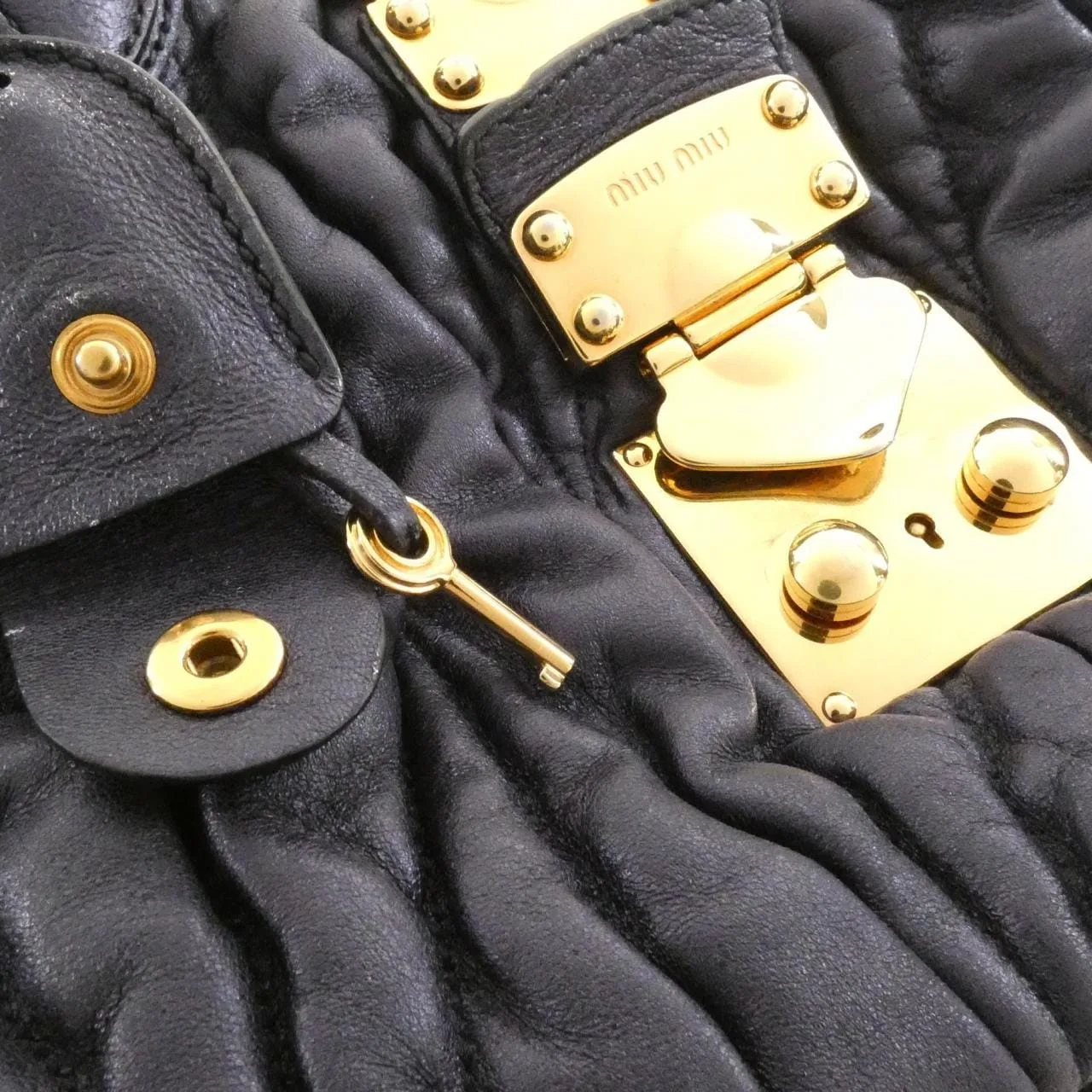 MIU MIU RN0473 Handbag 紫色 中古品B - 縮圖 4