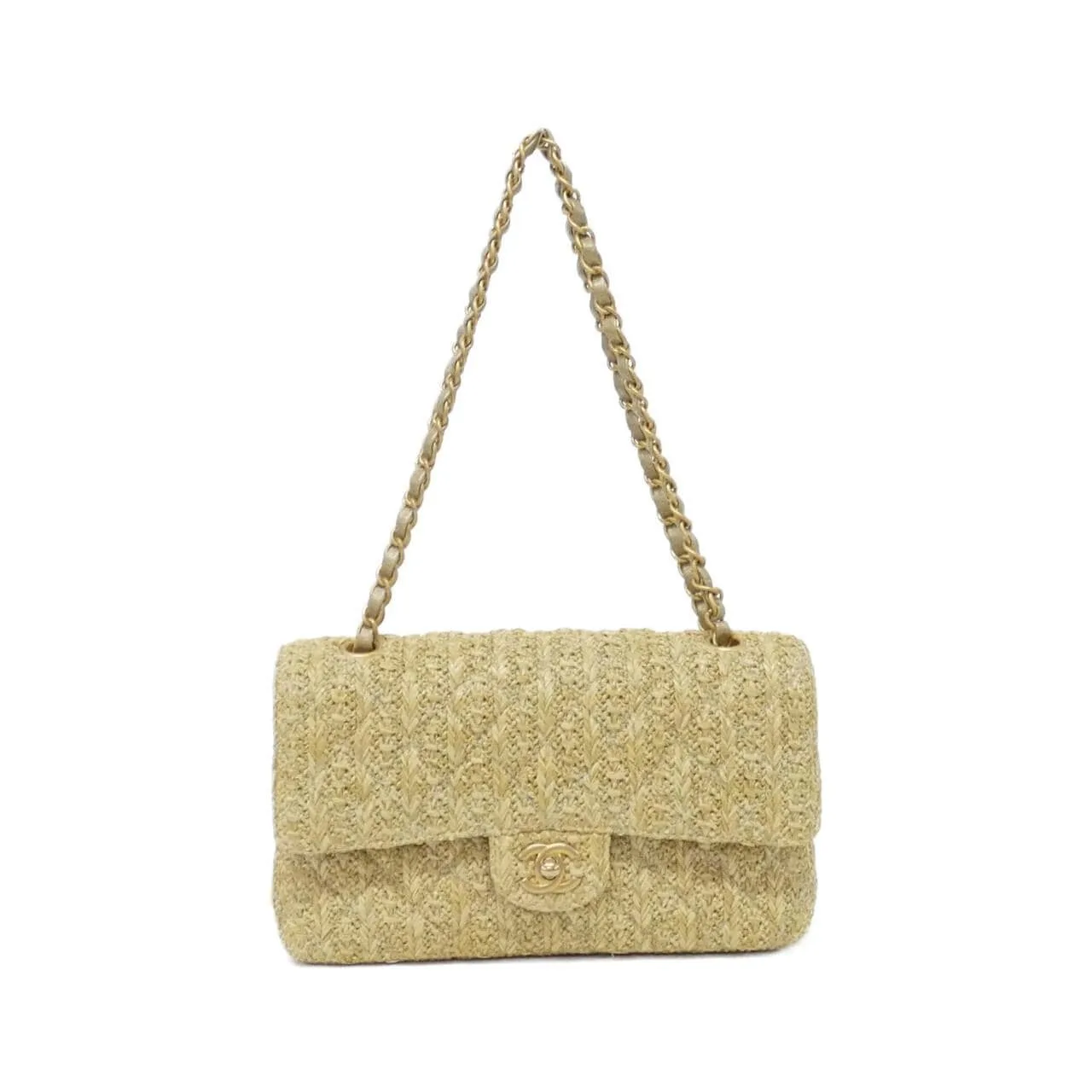 CHANEL Matelasse 1112 Shoulder Canvas Beige