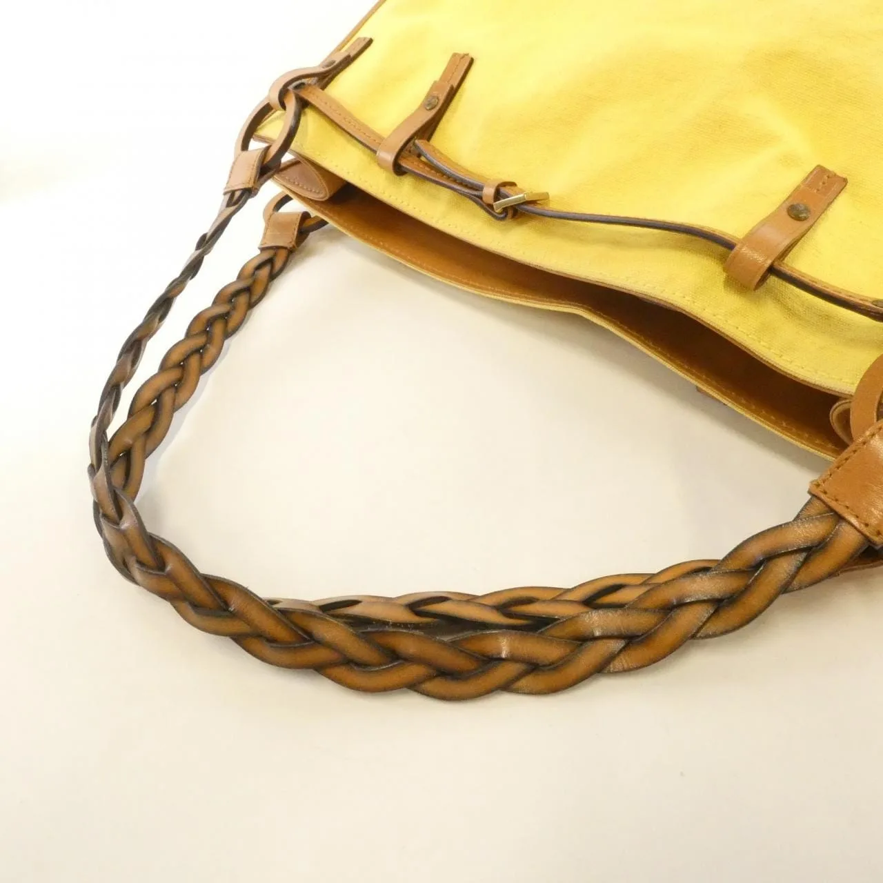 GUCCI 109133 肩背包 帆布 黃色 帆布 中古品B - 縮圖 5