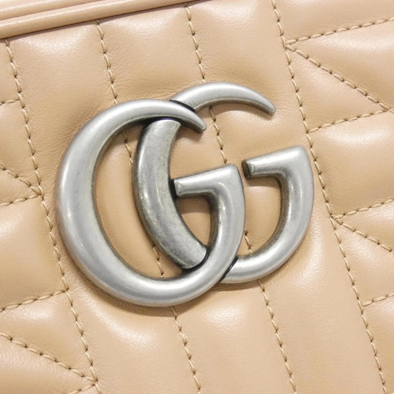 GUCCI Marmont 447632 UM8BN Shoulder Leather 黑色 皮革 中古品A - 縮圖 4