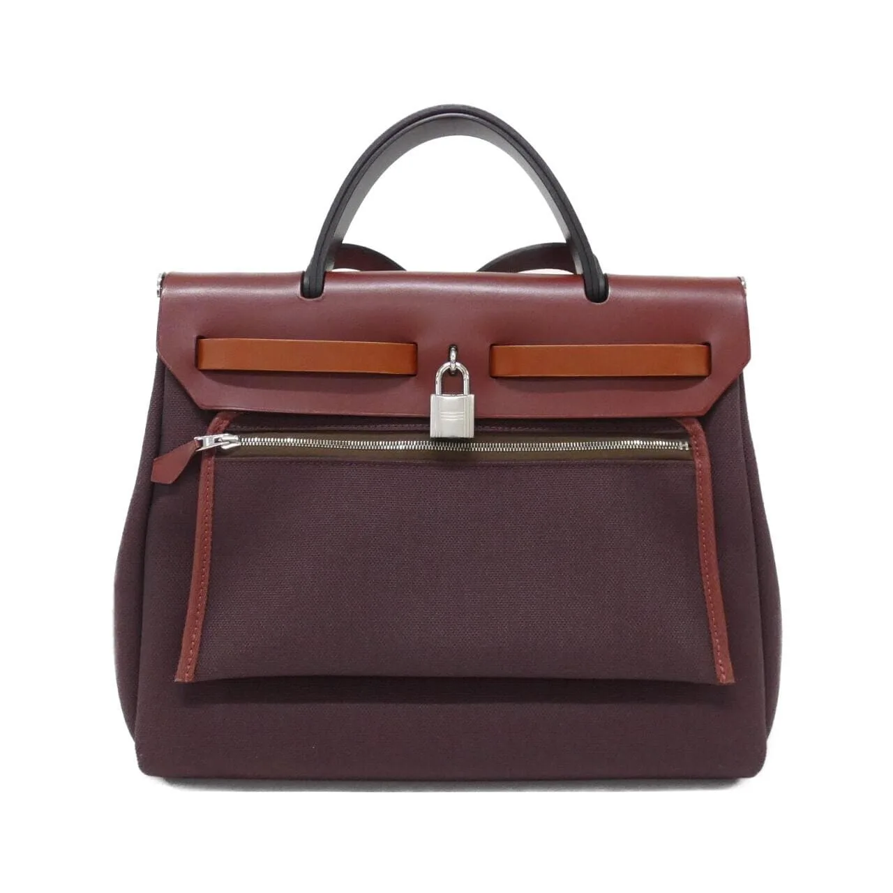 HERMES Herbag 082803CK Handbag Black Rank A - Thumbnail 2