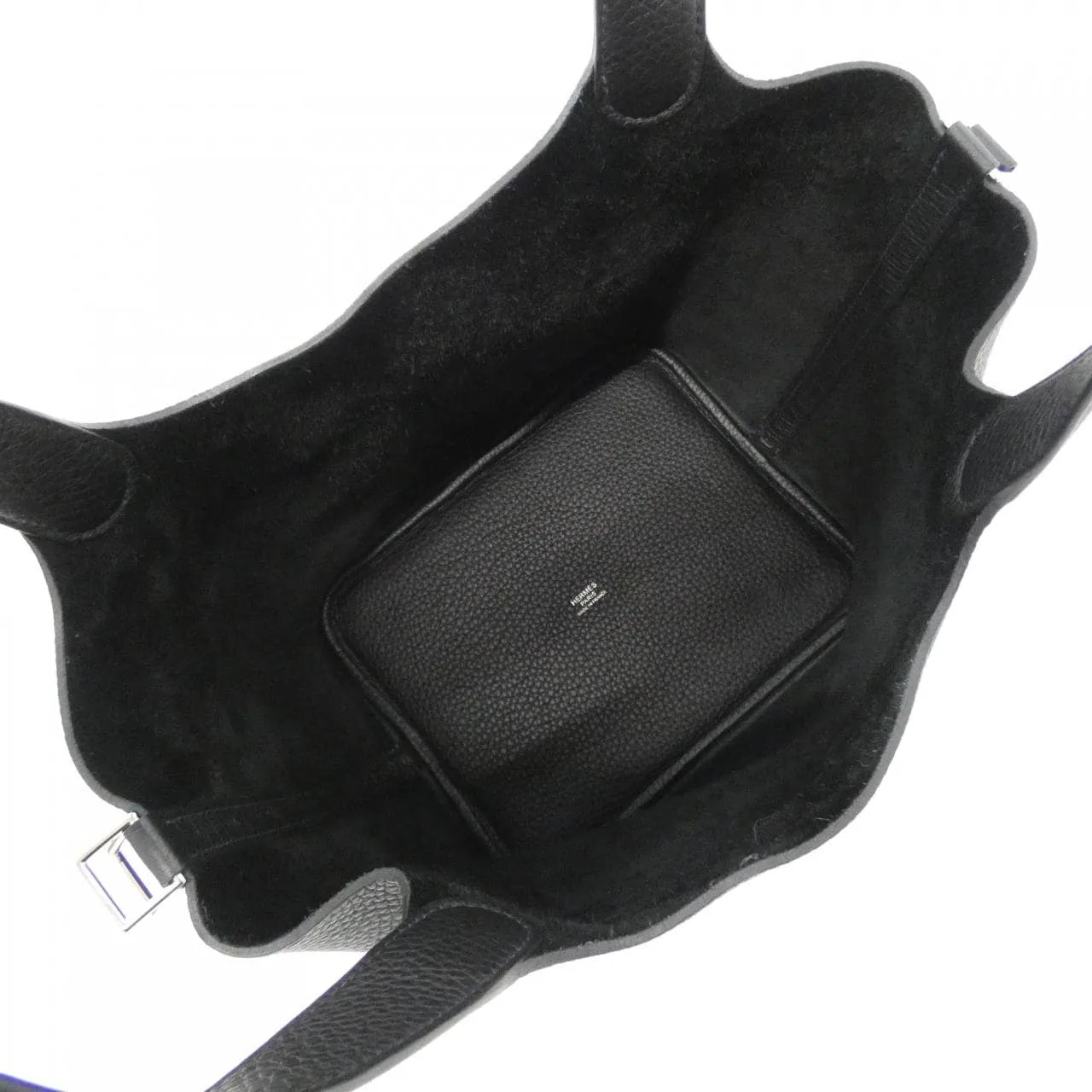 HERMES Picotin 060991CK Handbag Clemence Black Clemence Leather Rank A - Thumbnail 5