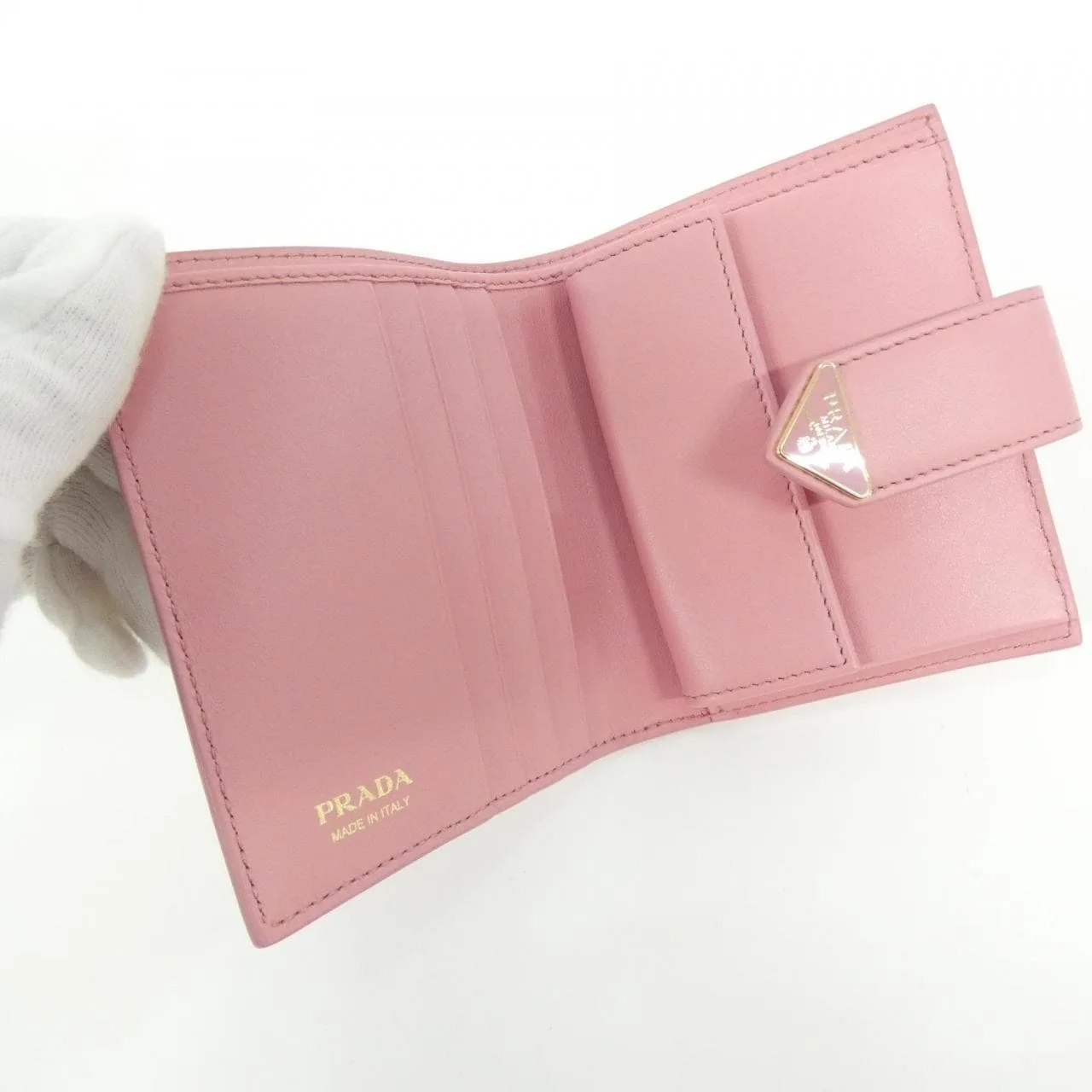 PRADA 1MV204 Wallet 黑色 中古品A - 縮圖 4