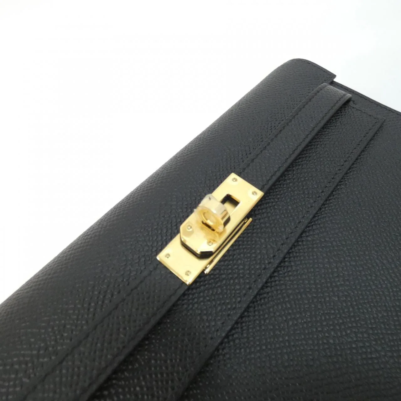 HERMES Kelly 080253CC Wallet Epsom Black Epsom Leather Rank A - Thumbnail 4