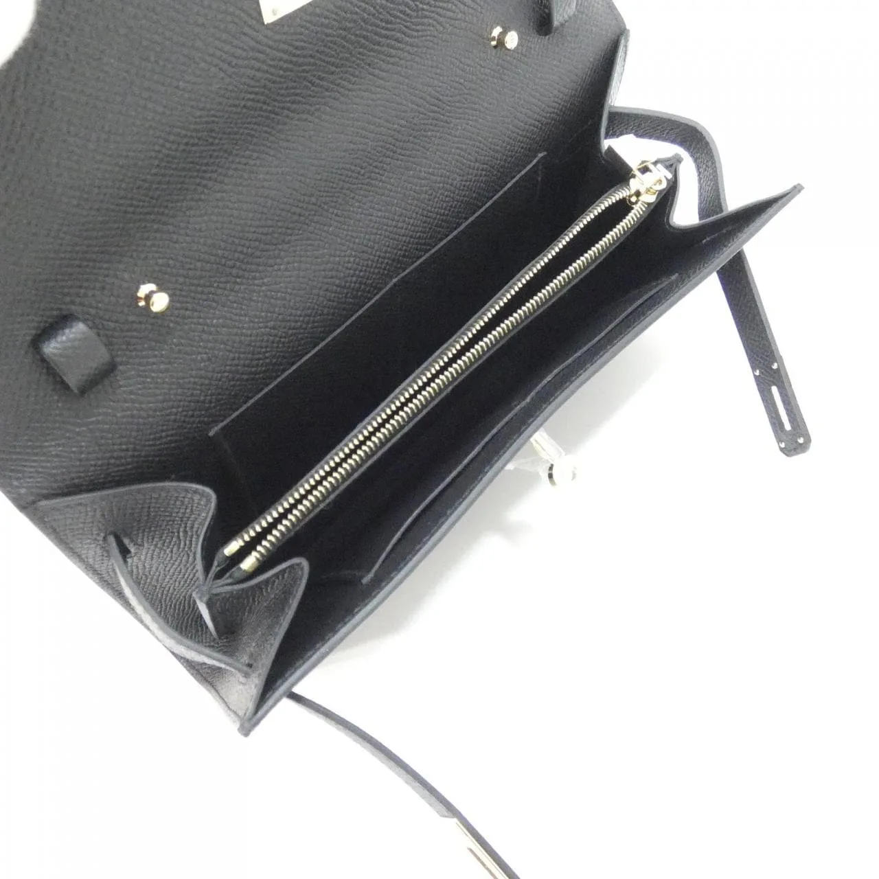 HERMES Kelly 080253CC Wallet Epsom Black Epsom Leather Rank A - Thumbnail 6