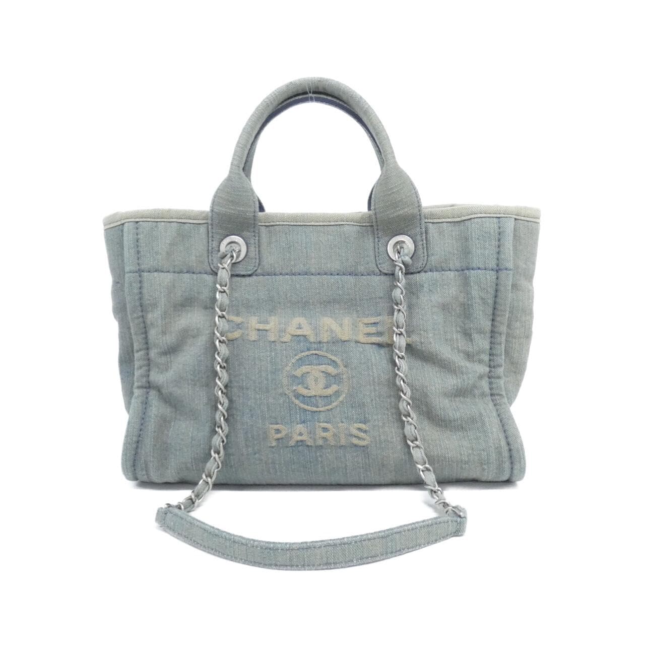 CHANEL Deauville AS3257 手提包 牛仔布