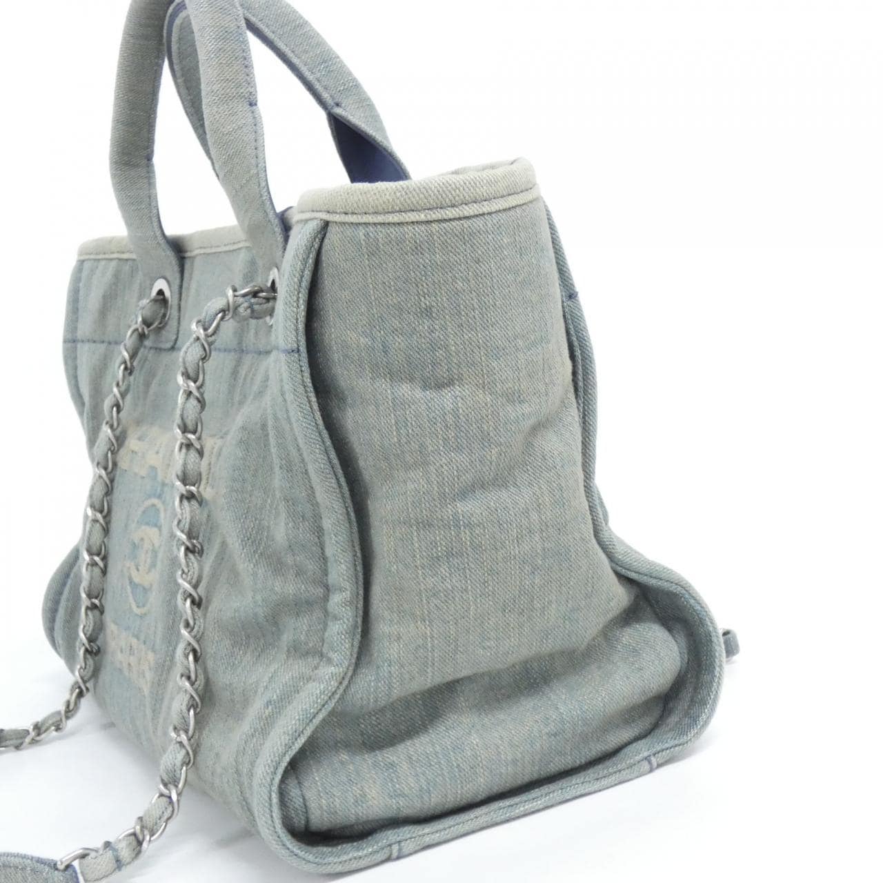 CHANEL Deauville AS3257 手提包 牛仔布 4
