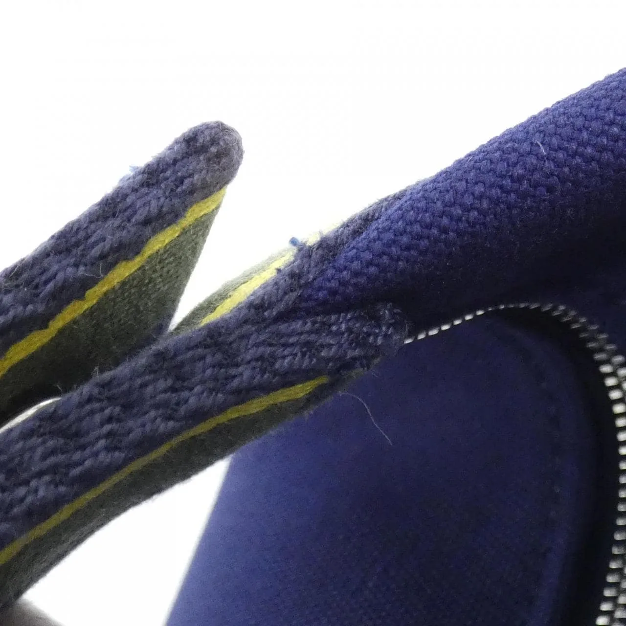 HERMES 104346M Pouch Canvas 黑色 帆布 中古品A - 縮圖 6