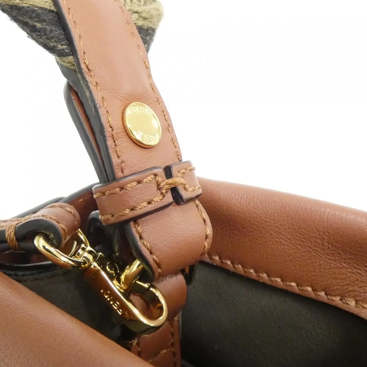 FENDI 8BT306 A5DY Handbag 棕色 中古品A - 縮圖 5