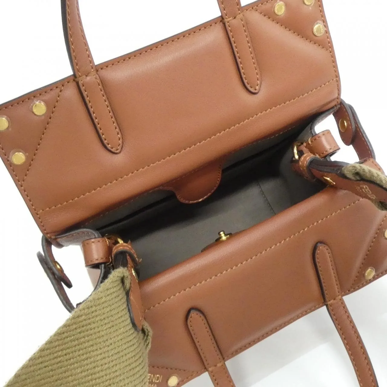 FENDI 8BT306 A5DY Handbag 棕色 中古品A - 縮圖 7