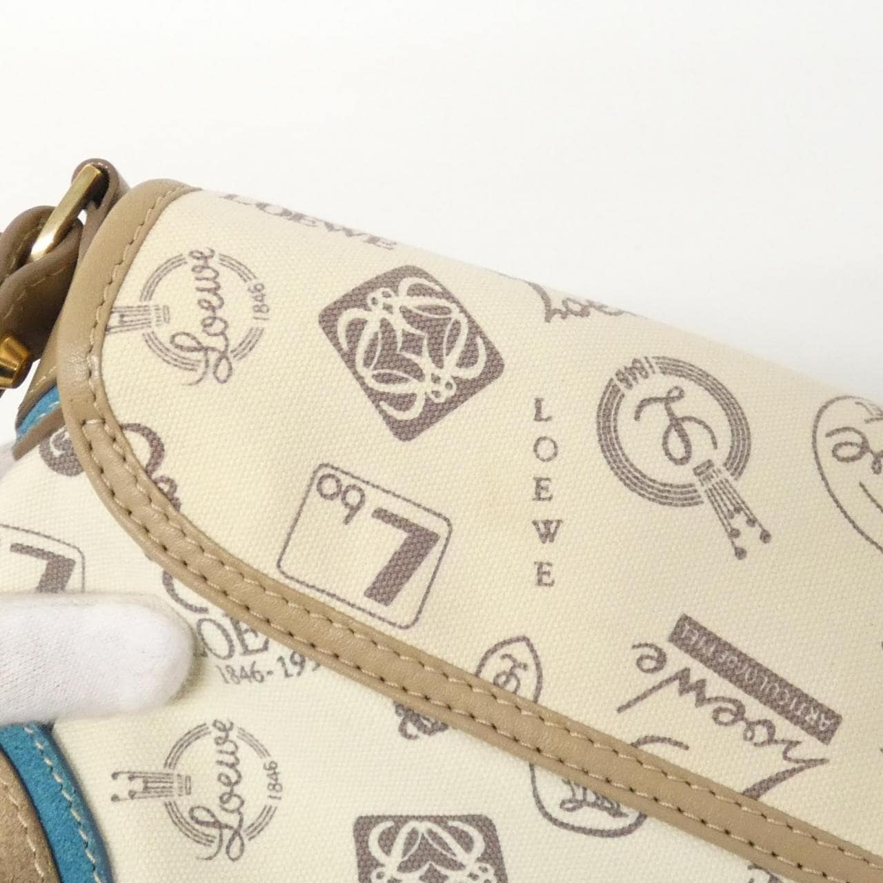 LOEWE Shoulder Bag Canvas White Canvas - Thumbnail 6