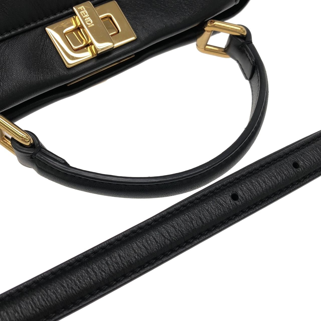 FENDI Peekaboo 8BN244 AD6G Bag Lambskin Black Lambskin - Thumbnail 5