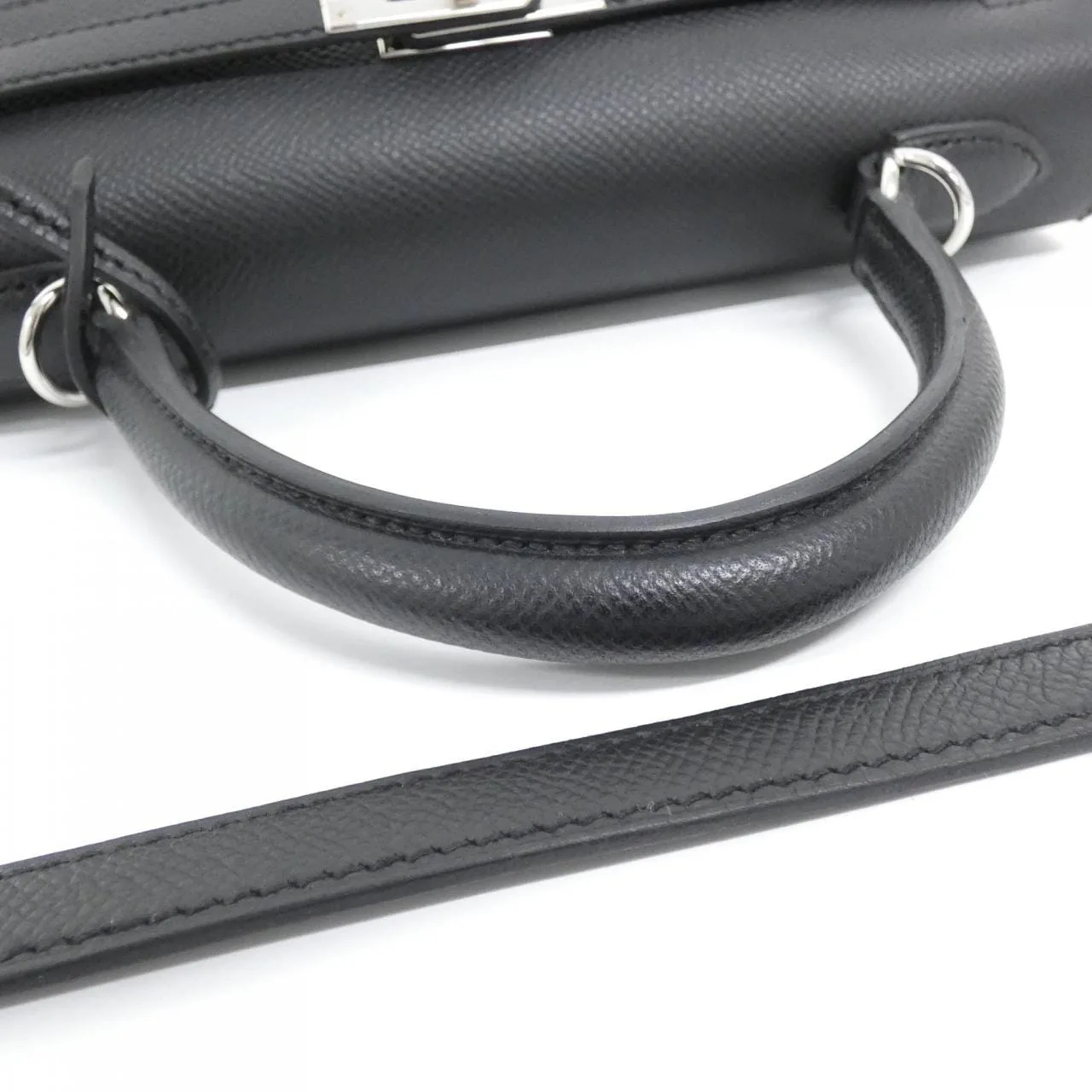 HERMES Kelly 038416CK Handbag Epsom Black Epsom Leather Rank A - Thumbnail 6