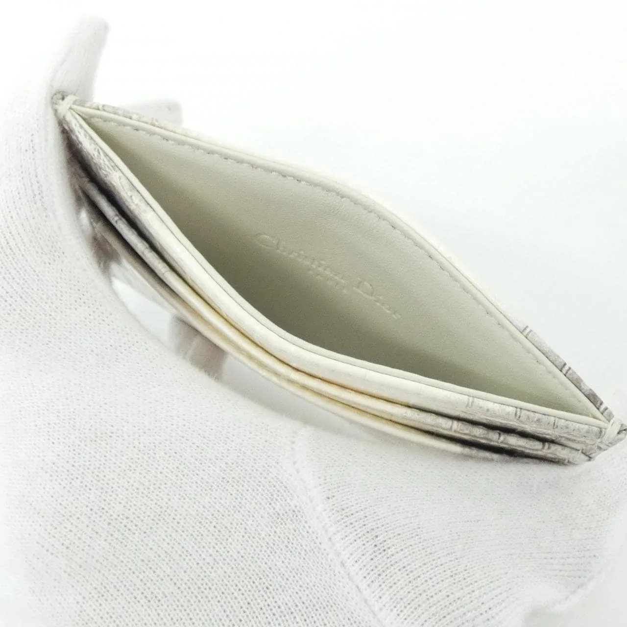 DIOR Lady Dior S0974PCHF Card Case Crocodile Black Crocodile Rank A - Thumbnail 3