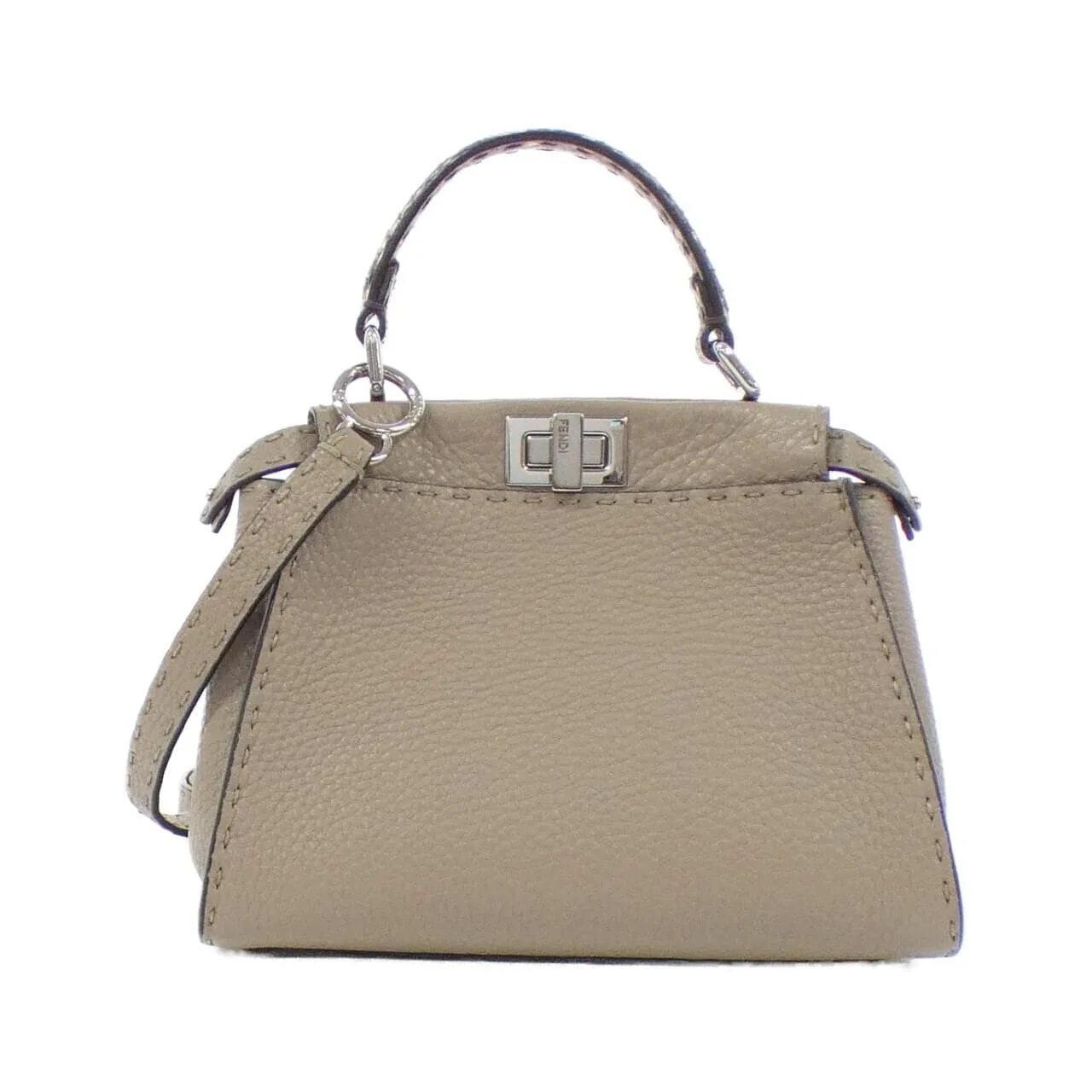 FENDI Peekaboo 8BN244 N8K Handbag Python Black