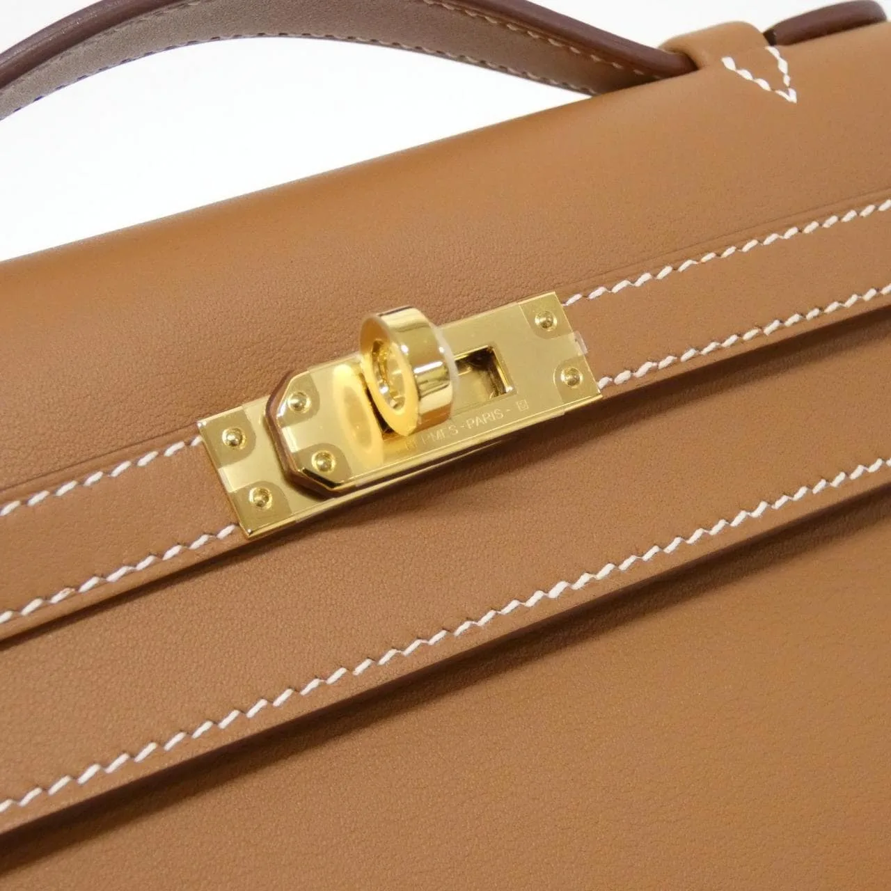 HERMES Kelly 049417CC Handbag Swift 金色 Swift 皮 未使用品 - 縮圖 4