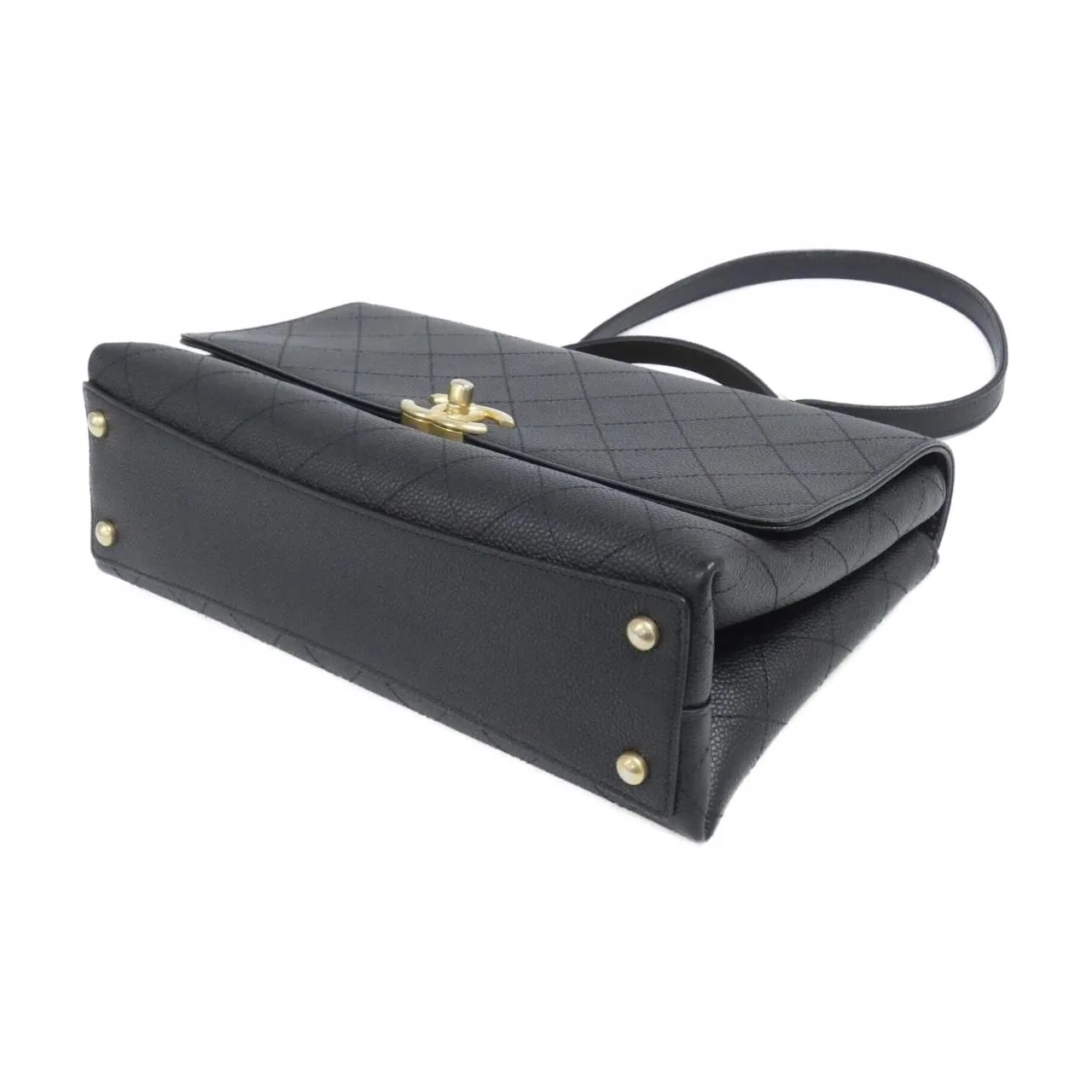 CHANEL Handbag Grained Calfskin Black Grained Calfskin - Thumbnail 3